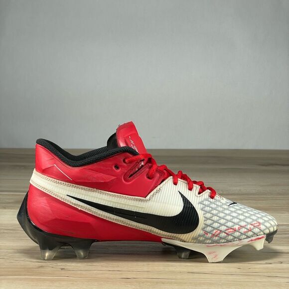 Nike Vapor Edge Elite 360 2 Low Mens 9.5 University Red White Football Cleats - Picture 2 of 10